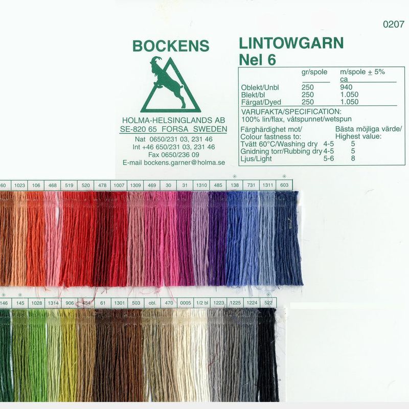 Fargekart Bockens lintow 6
