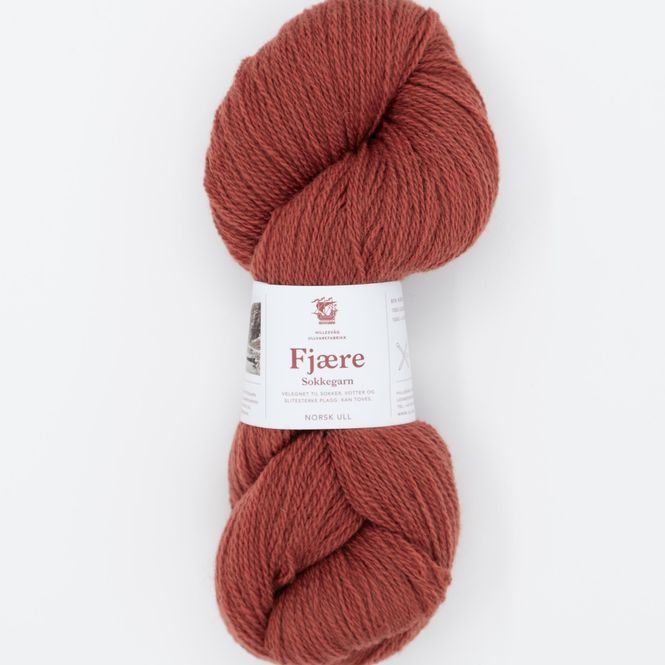 Main Image Fjære sokkegarn, kobberrød