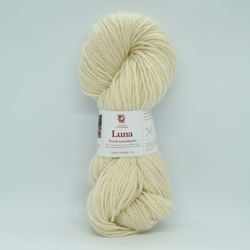 Luna lamullgarn, ubleket hvit F.400